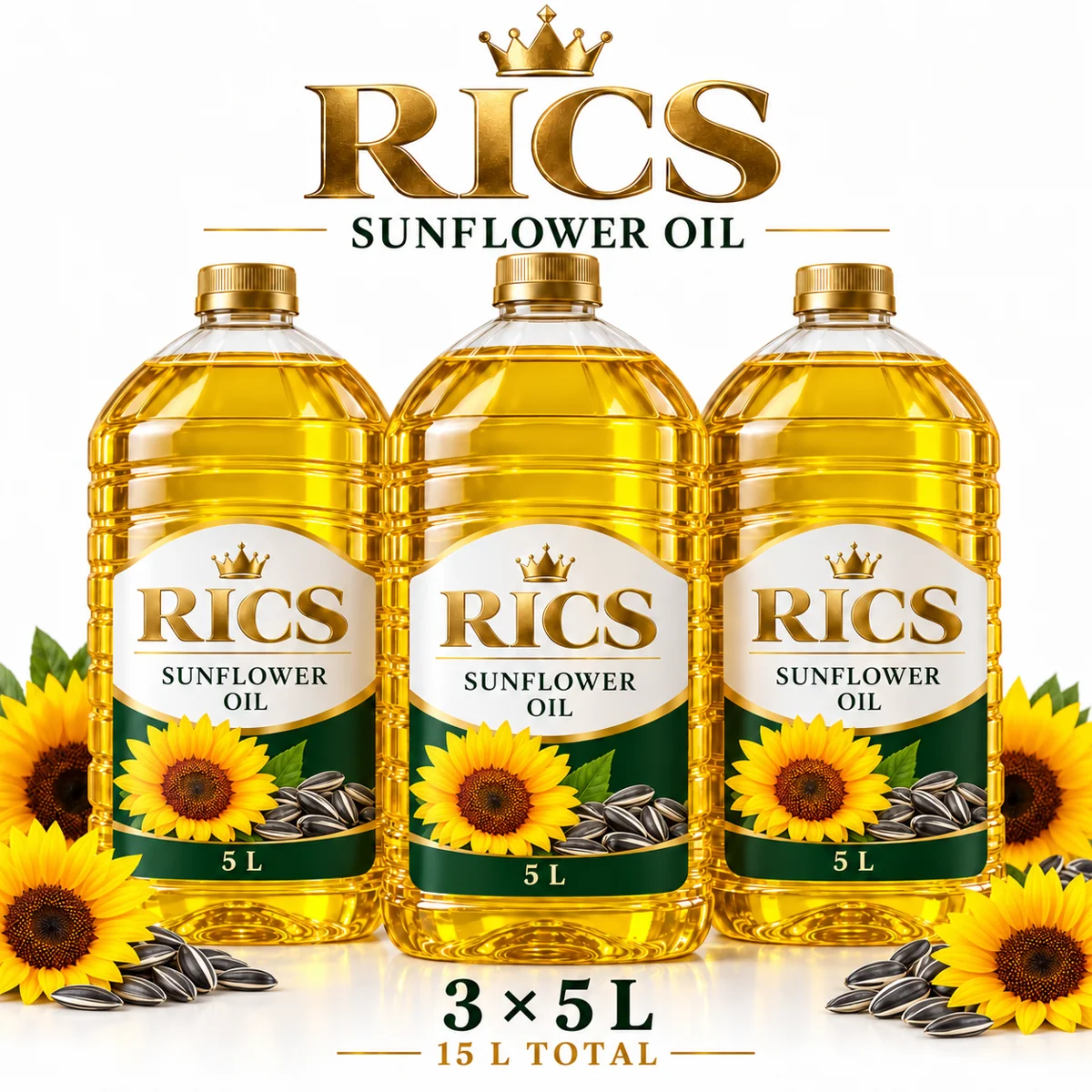 RICS Sunflower Oil – 3 × 5 L