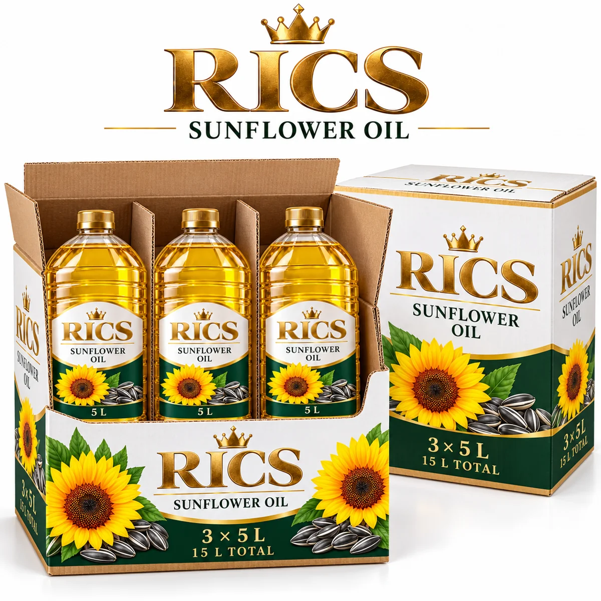 RICS Sunflower Oil – 3 × 5 L Case